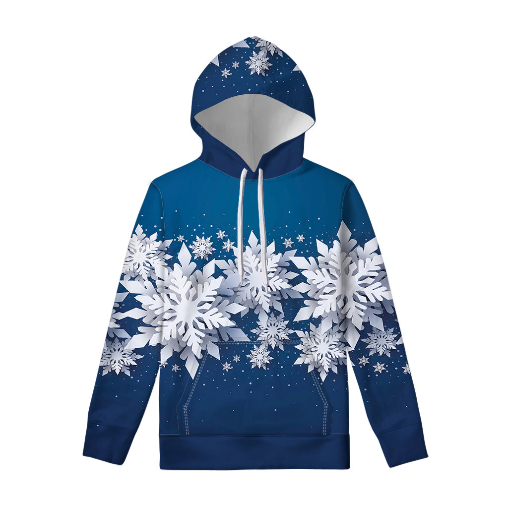Christmas Snowflake Print Pullover Hoodie