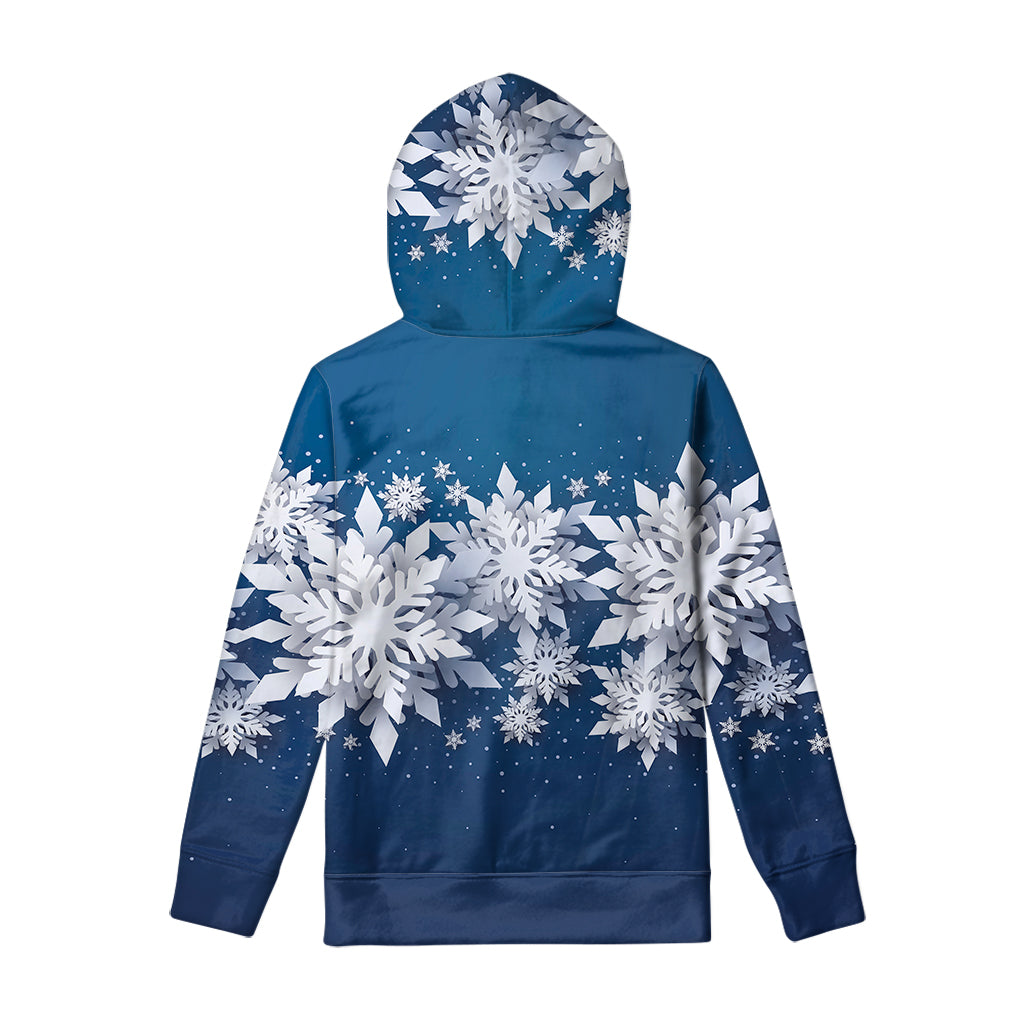 Christmas Snowflake Print Pullover Hoodie