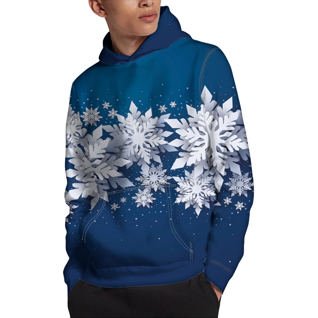 Christmas Snowflake Print Pullover Hoodie