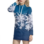 Christmas Snowflake Print Pullover Hoodie Dress