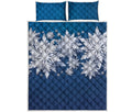 Christmas Snowflake Print Quilt Bed Set