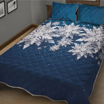 Christmas Snowflake Print Quilt Bed Set