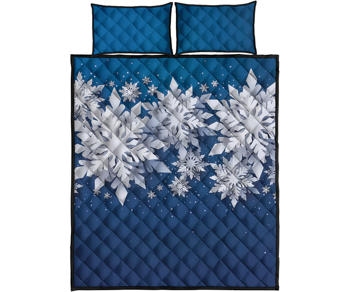 Christmas Snowflake Print Quilt Bed Set