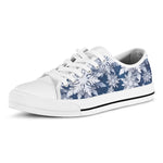 Christmas Snowflake Print White Low Top Shoes