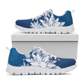Christmas Snowflake Print White Running Shoes