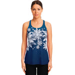 Christmas Snowflake Print Women's Racerback Tank Top