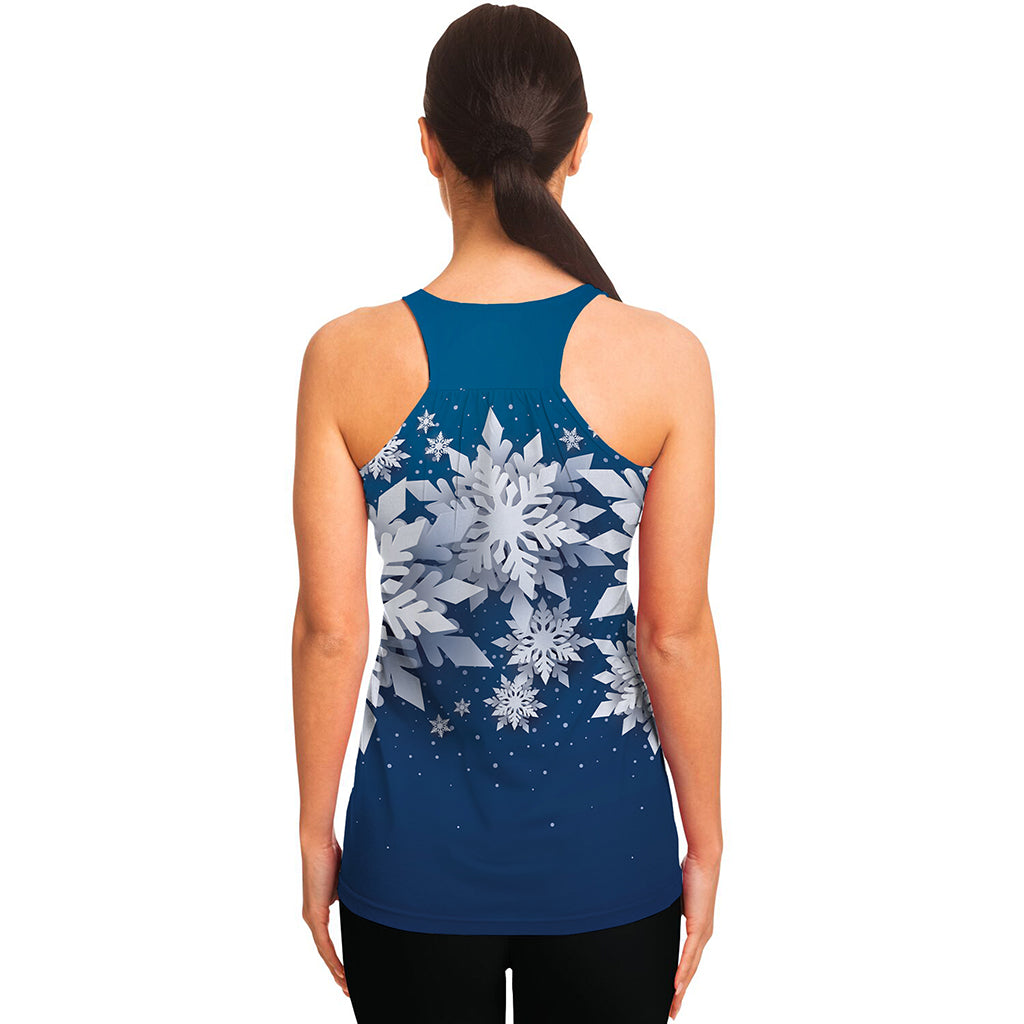 Christmas Snowflake Print Women's Racerback Tank Top