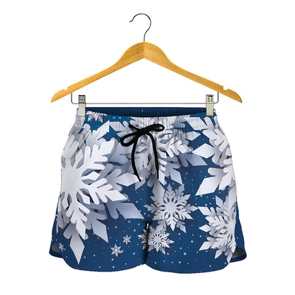 Christmas Snowflake Print Women's Shorts