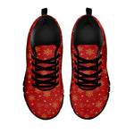 Christmas Snowflakes And Stars Print Black Sneakers