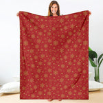 Christmas Snowflakes And Stars Print Blanket