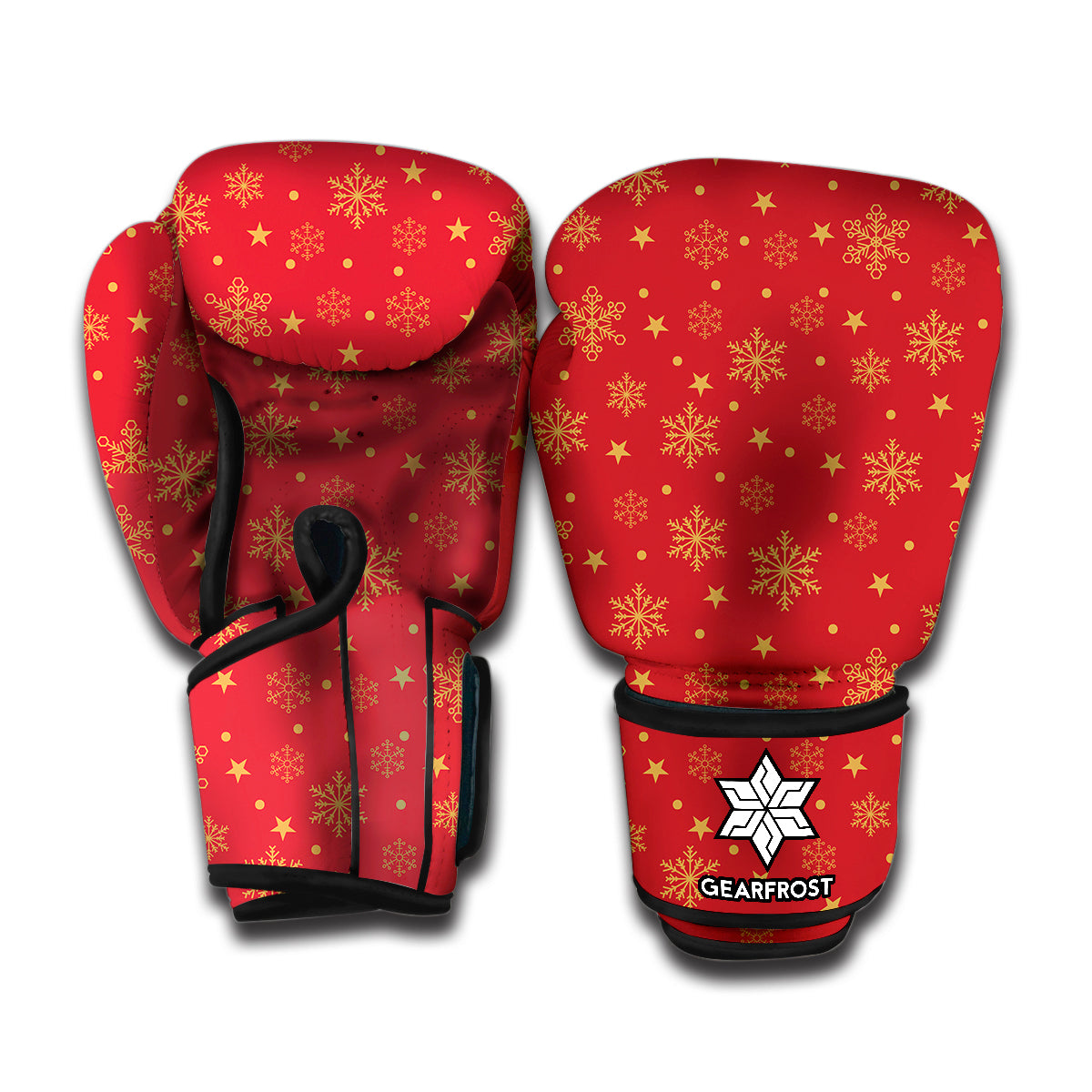 Christmas Snowflakes And Stars Print Boxing Gloves