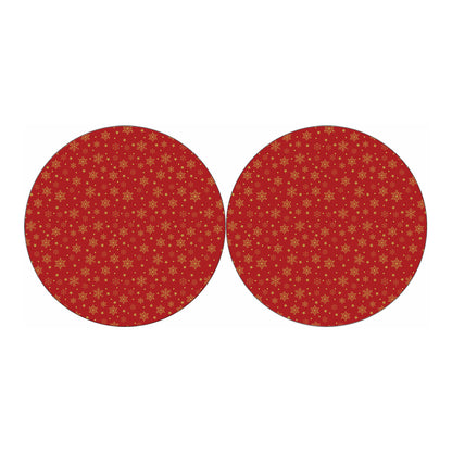 Christmas Snowflakes And Stars Print Car Coasters