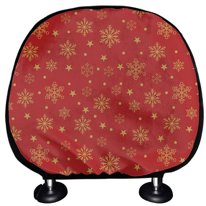 Christmas Snowflakes And Stars Print Car Headrest Covers