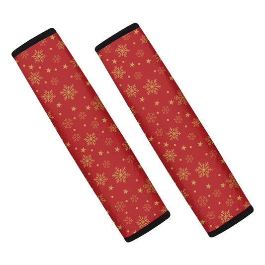 Christmas Snowflakes And Stars Print Car Seat Belt Covers