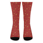 Christmas Snowflakes And Stars Print Crew Socks