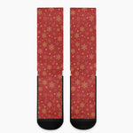 Christmas Snowflakes And Stars Print Crew Socks