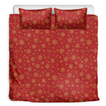 Christmas Snowflakes And Stars Print Duvet Cover Bedding Set