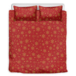 Christmas Snowflakes And Stars Print Duvet Cover Bedding Set