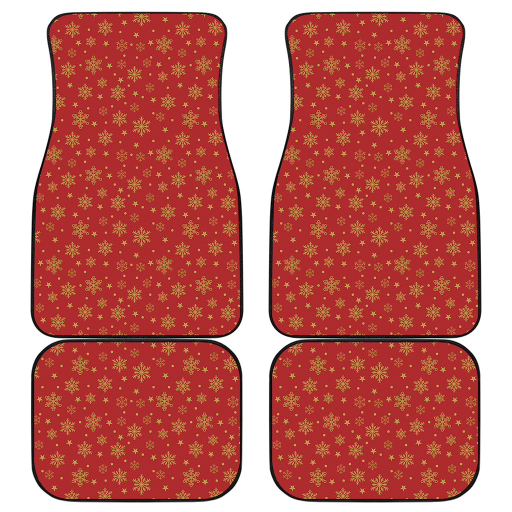 Christmas Snowflakes And Stars Print Front and Back Car Floor Mats