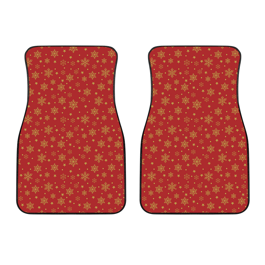 Christmas Snowflakes And Stars Print Front Car Floor Mats