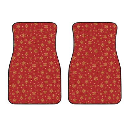 Christmas Snowflakes And Stars Print Front Car Floor Mats
