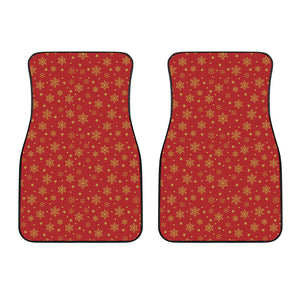 Christmas Snowflakes And Stars Print Front Car Floor Mats