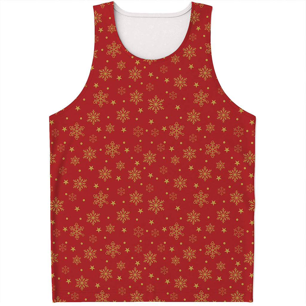 Christmas Snowflakes And Stars Print Men's Tank Top