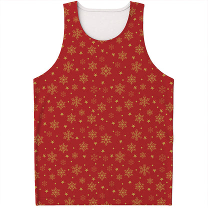 Christmas Snowflakes And Stars Print Men's Tank Top
