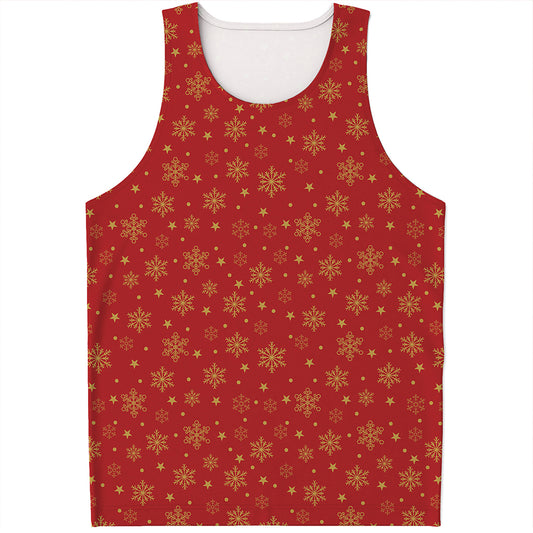Christmas Snowflakes And Stars Print Men's Tank Top