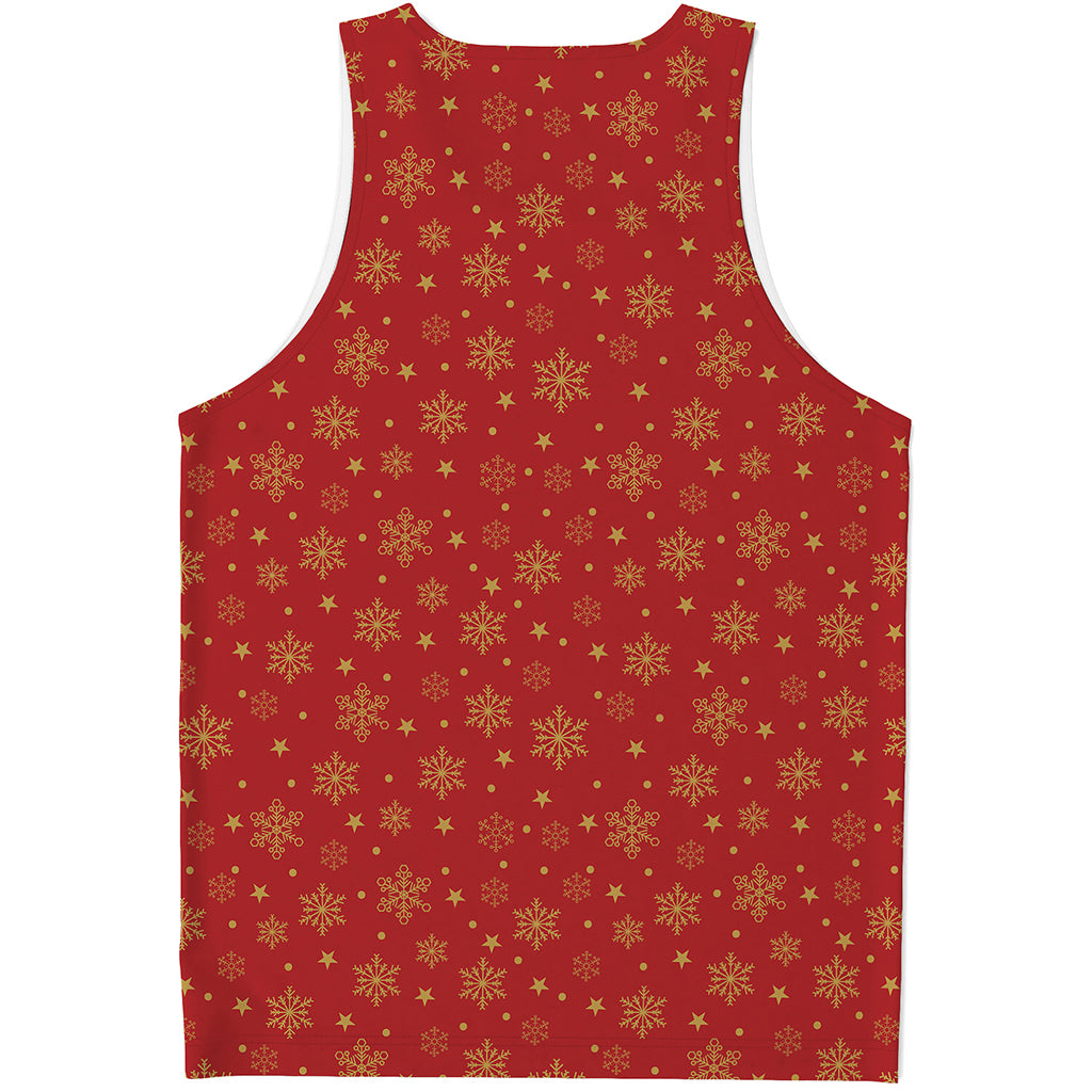 Christmas Snowflakes And Stars Print Men's Tank Top
