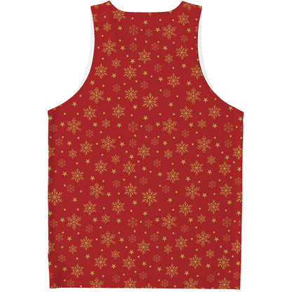 Christmas Snowflakes And Stars Print Men's Tank Top