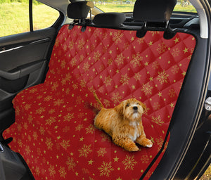 Christmas Snowflakes And Stars Print Pet Car Back Seat Cover