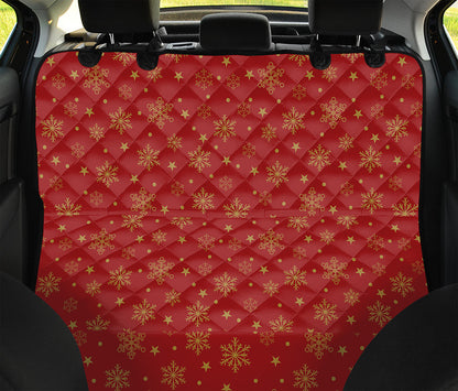 Christmas Snowflakes And Stars Print Pet Car Back Seat Cover