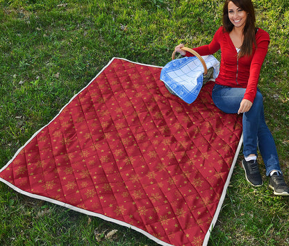 Christmas Snowflakes And Stars Print Quilt