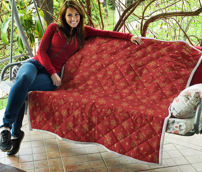 Christmas Snowflakes And Stars Print Quilt