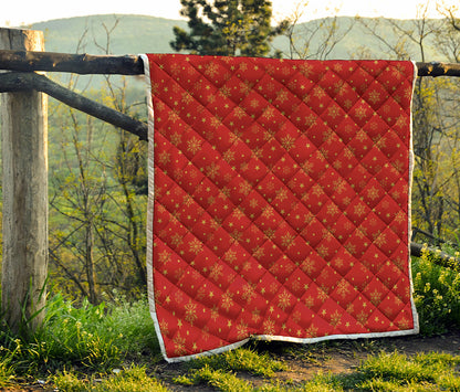 Christmas Snowflakes And Stars Print Quilt