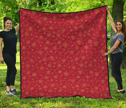 Christmas Snowflakes And Stars Print Quilt