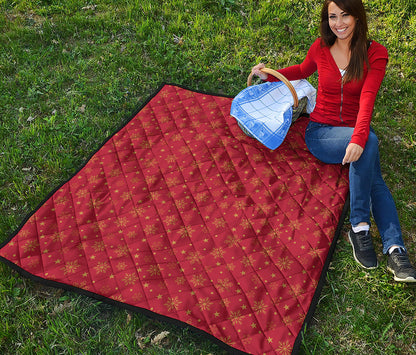 Christmas Snowflakes And Stars Print Quilt