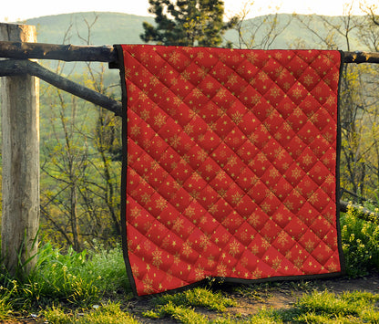 Christmas Snowflakes And Stars Print Quilt