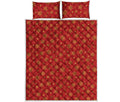 Christmas Snowflakes And Stars Print Quilt Bed Set