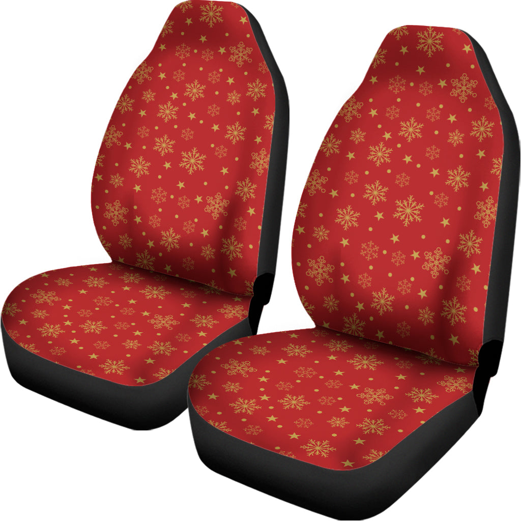 Christmas Snowflakes And Stars Print Universal Fit Car Seat Covers