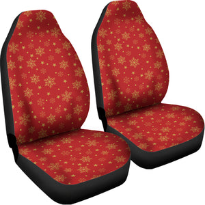 Christmas Snowflakes And Stars Print Universal Fit Car Seat Covers