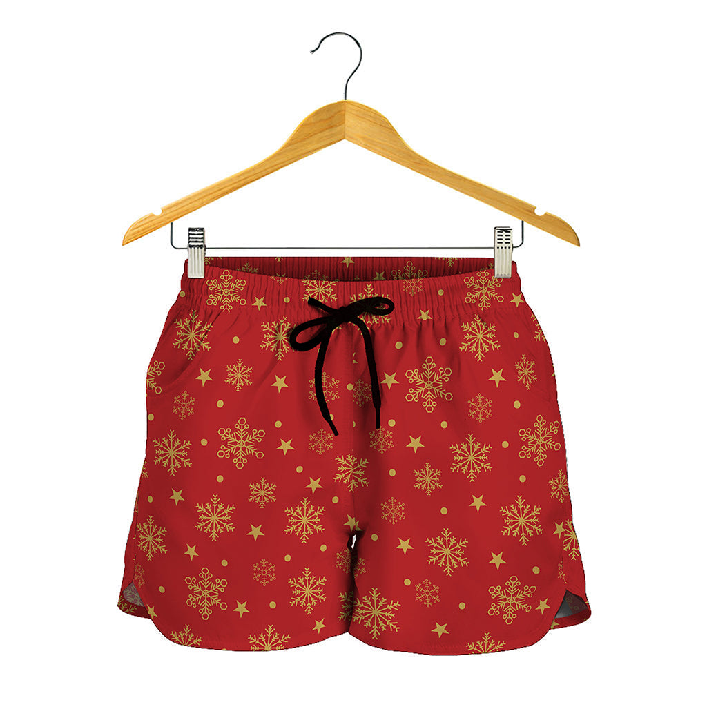 Christmas Snowflakes And Stars Print Women's Shorts