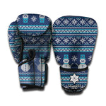 Christmas Snowman Knitted Pattern Print Boxing Gloves