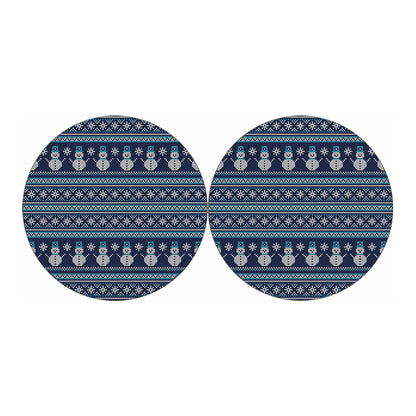 Christmas Snowman Knitted Pattern Print Car Coasters