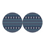 Christmas Snowman Knitted Pattern Print Car Coasters