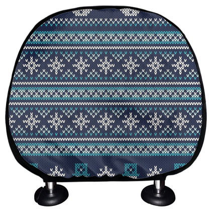 Christmas Snowman Knitted Pattern Print Car Headrest Covers