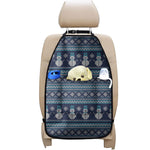 Christmas Snowman Knitted Pattern Print Car Seat Organizers