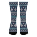 Christmas Snowman Knitted Pattern Print Crew Socks