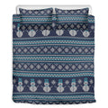 Christmas Snowman Knitted Pattern Print Duvet Cover Bedding Set
